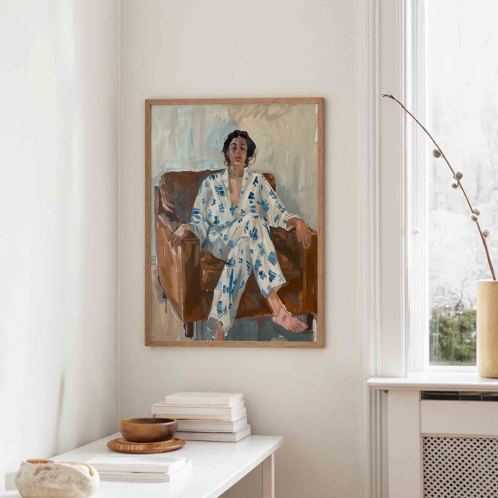 Vrouw in stoel Poster