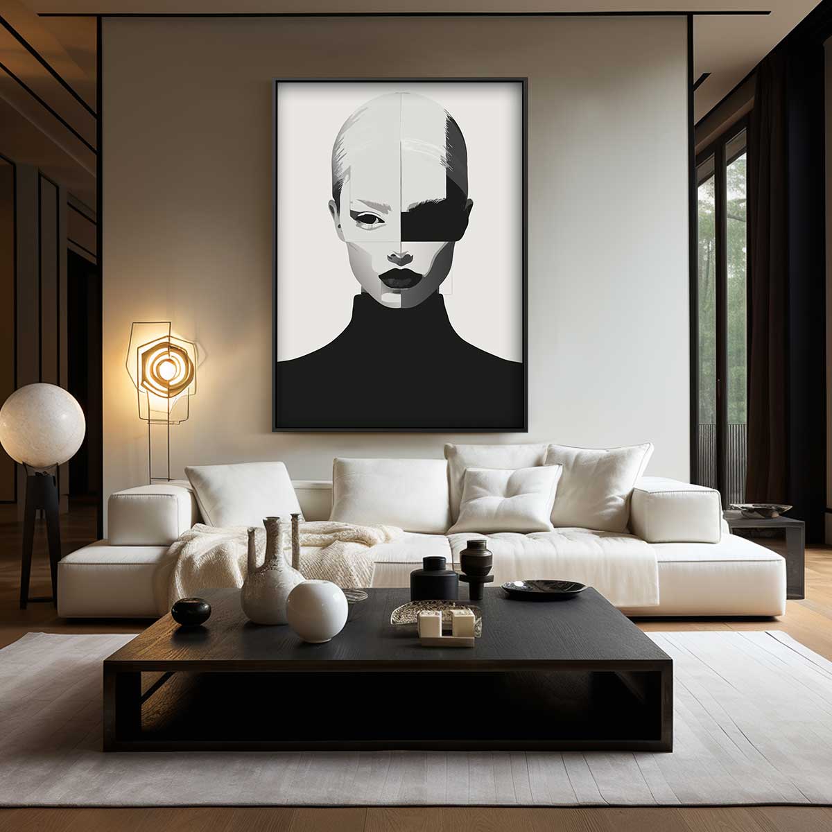 Mystieke Gezichtsvorm Kunstwerk-canvas-dibond-plexiglas-wanddecoratie-WallArtistic