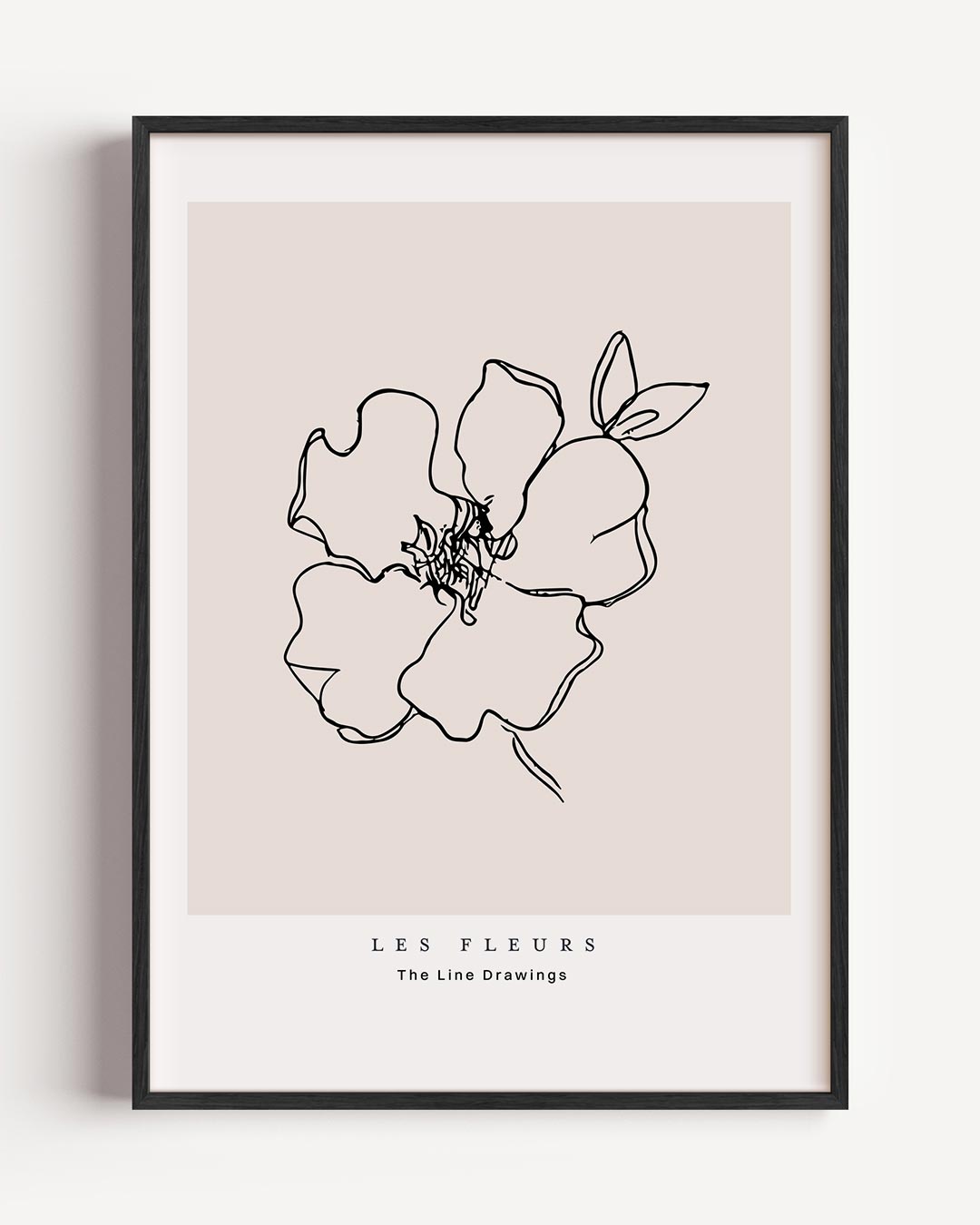 Elegante Bloemenlijntekening Poster-WallArtistic