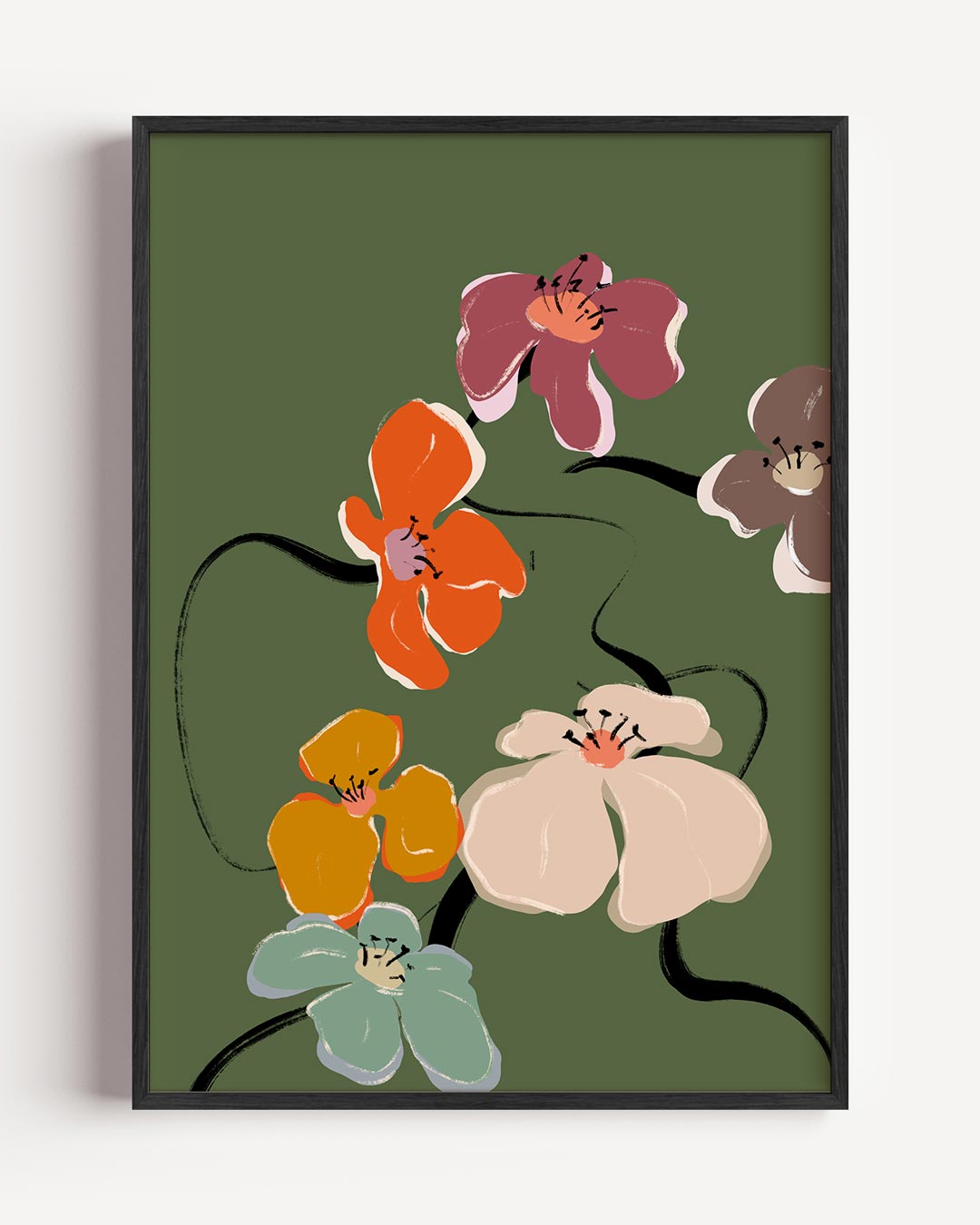 Bloemenpracht op Canvas Poster-WallArtistic