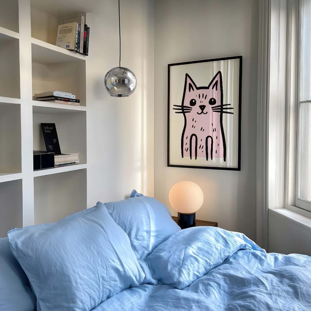Schattige Roze Kattenposter-WallArtistic
