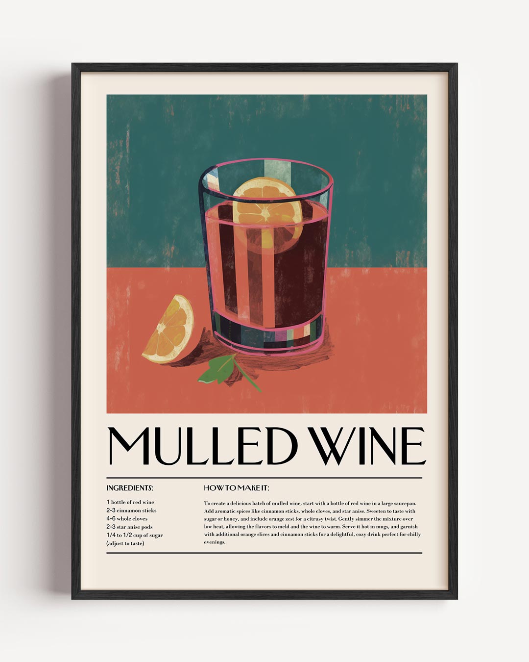 Sfeervolle Mulled Wine Recept Poster-WallArtistic