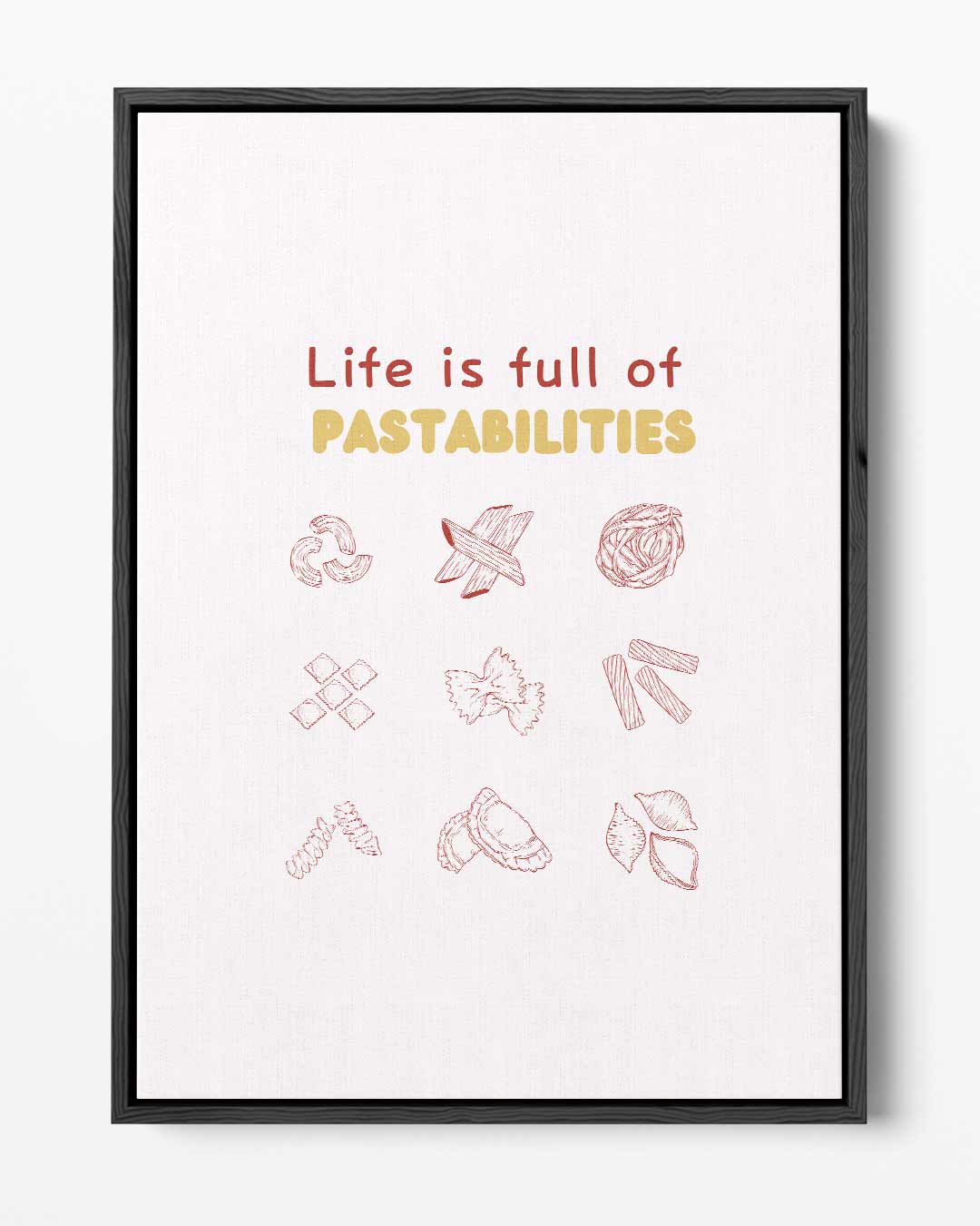Levenslustige Pasta Creativiteit Kunstwerk-canvas-dibond-plexiglas-wanddecoratie-WallArtistic