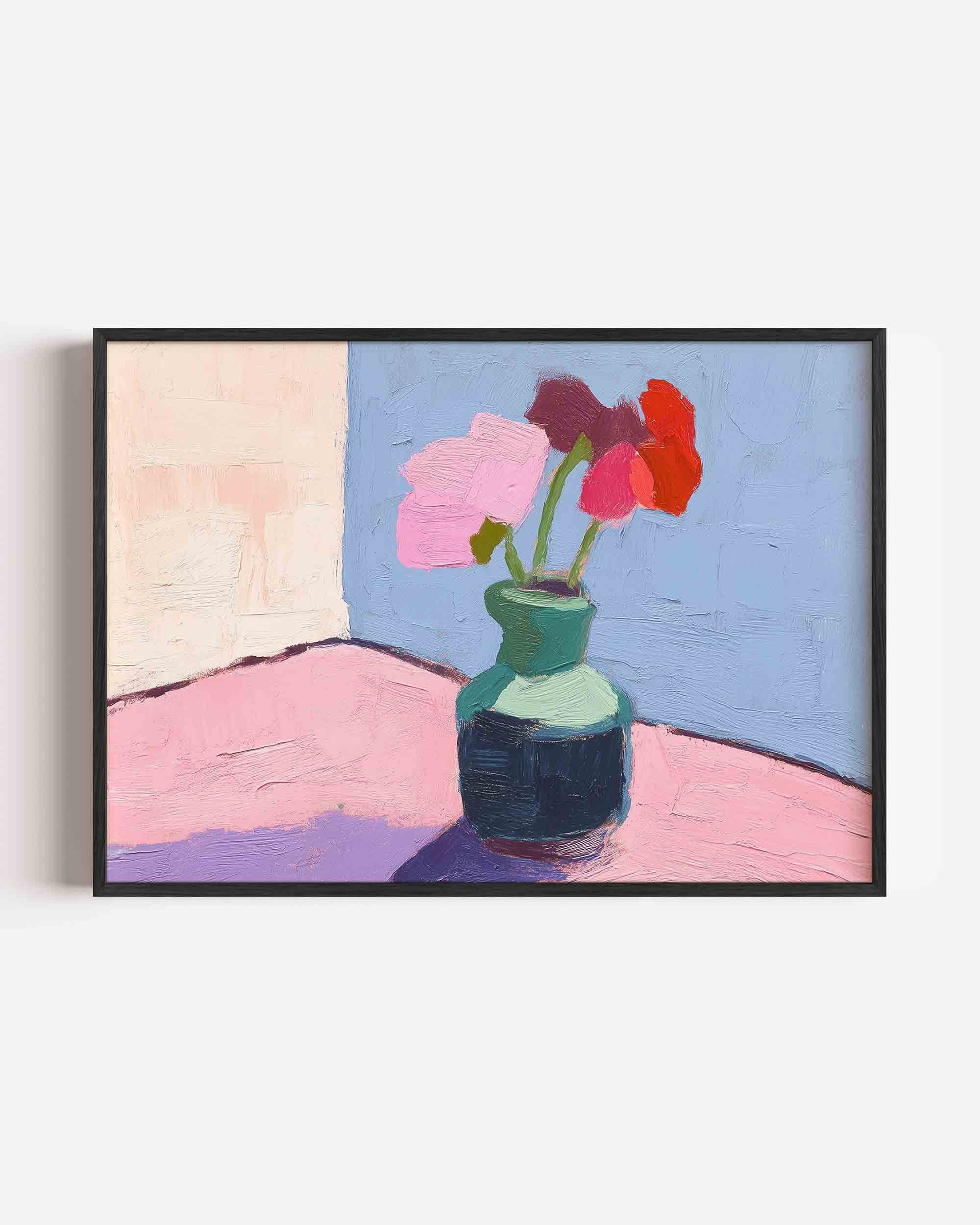 Bloemen in vaas Poster