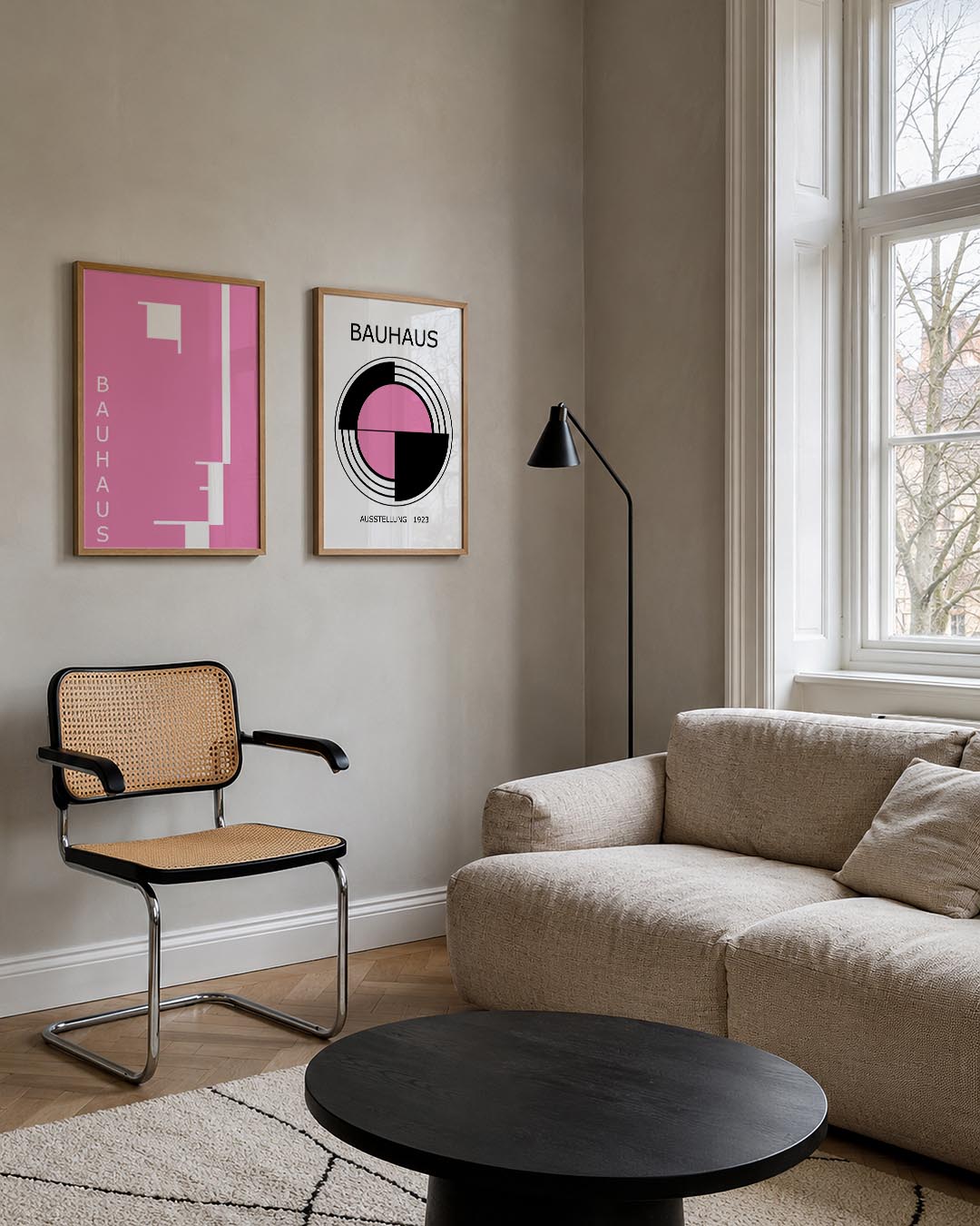 Roze lijnenspel Posterset