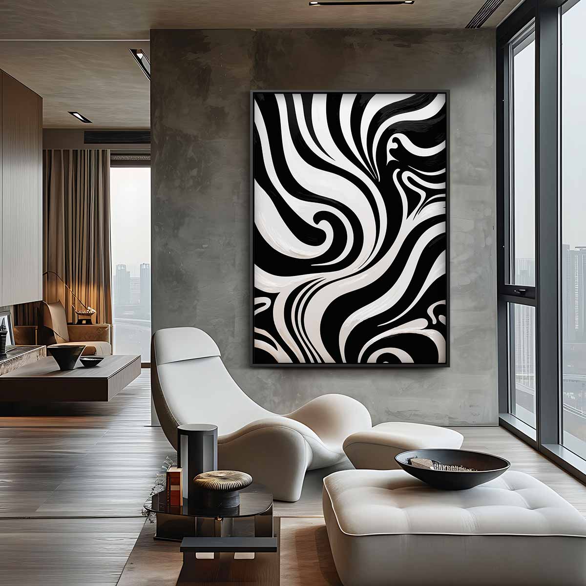 Golvende Lijnen Kunstwerk Kunstwerk-canvas-dibond-plexiglas-wanddecoratie-WallArtistic