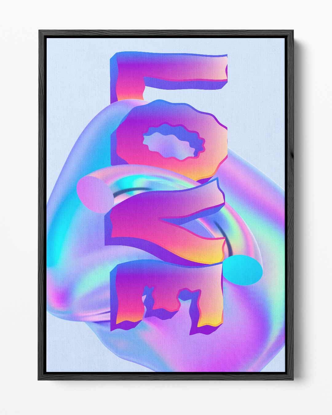 Kleurrijke Ineengestorte Vormen Kunstwerk-canvas-dibond-plexiglas-wanddecoratie-WallArtistic