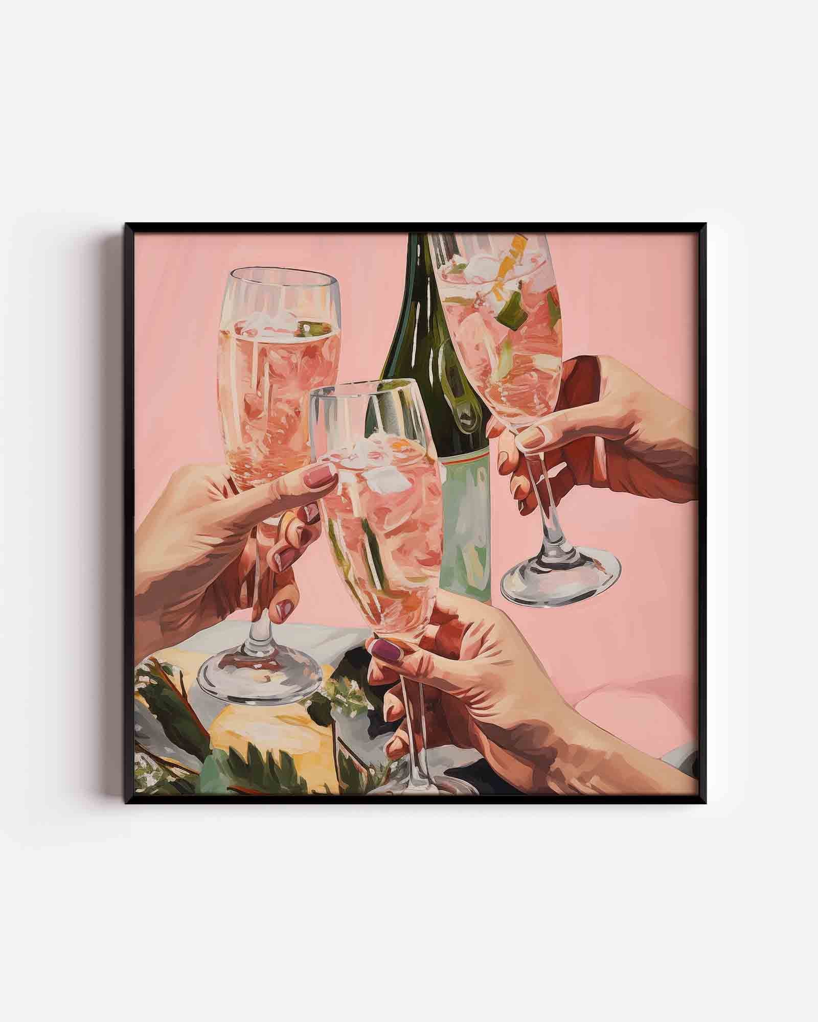 Drie glazen met drank Poster