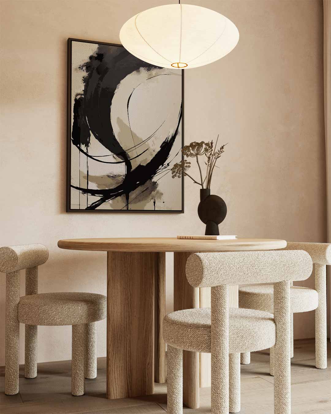 Abstracte Zwarte Kalligrafie Kunstwerk-canvas-dibond-plexiglas-wanddecoratie-WallArtistic
