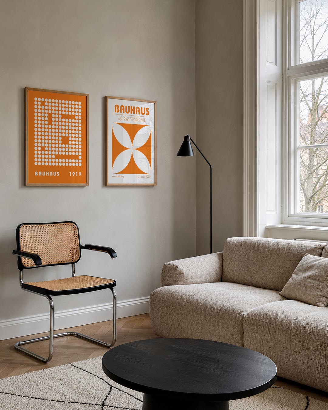 Cirkelpatroon en oranje Posterset