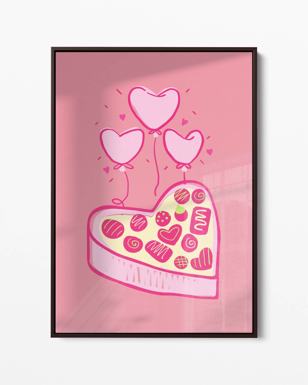Liefdevolle Hartjes en Snoepjes Kunstwerk-canvas-dibond-plexiglas-wanddecoratie-WallArtistic