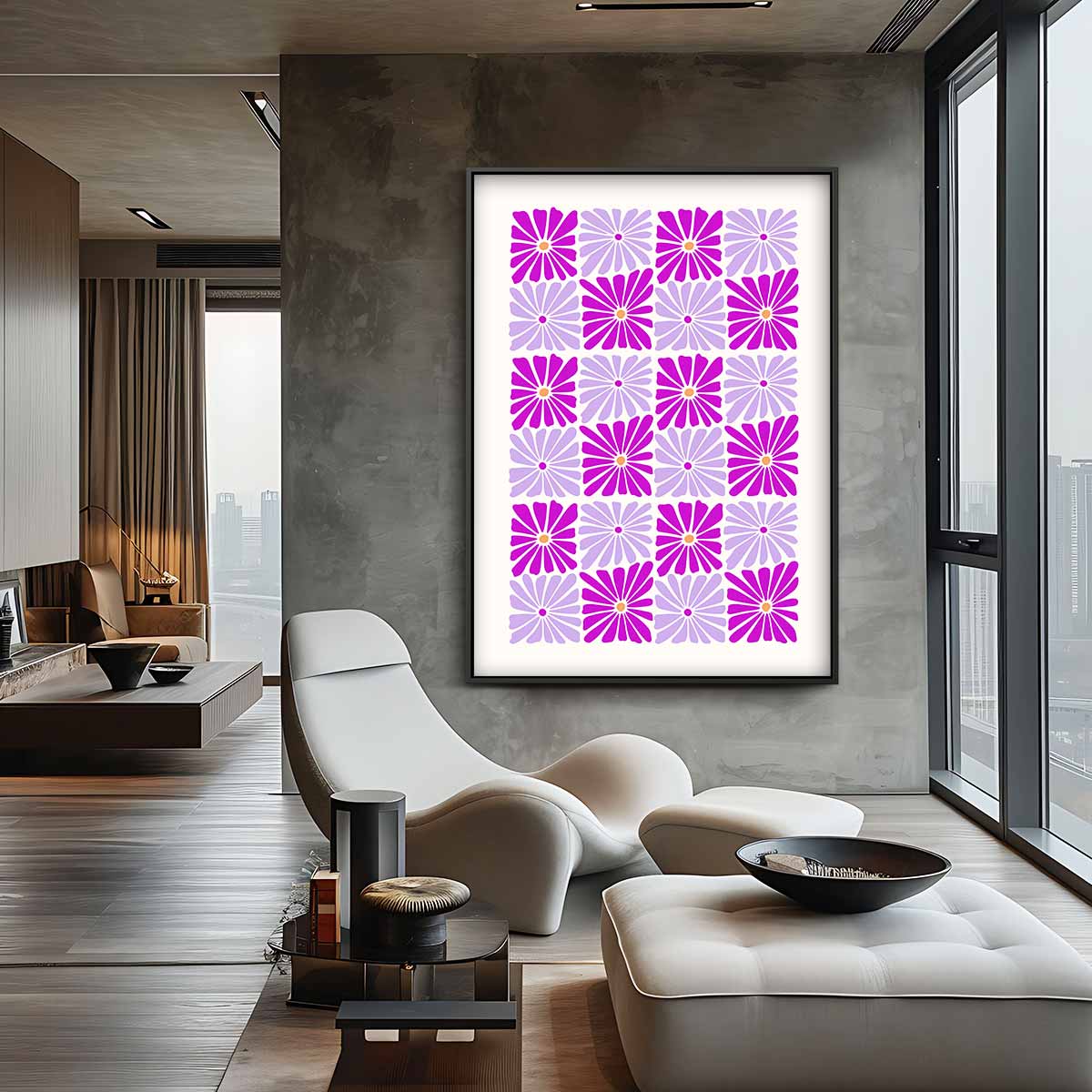 Bloemenpracht in Paars Kunstwerk-canvas-dibond-plexiglas-wanddecoratie-WallArtistic