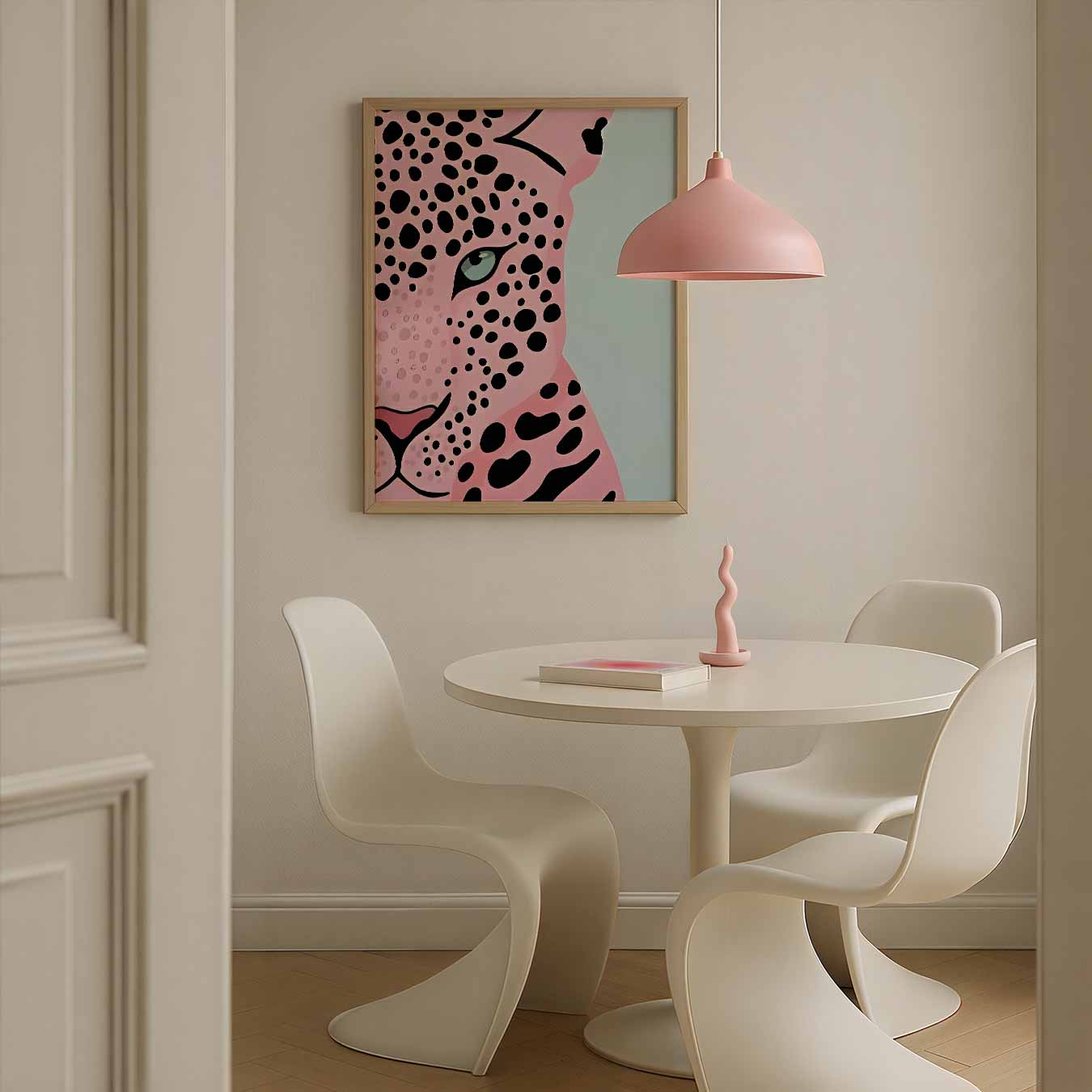Stijlvolle Roze Luipaard Poster