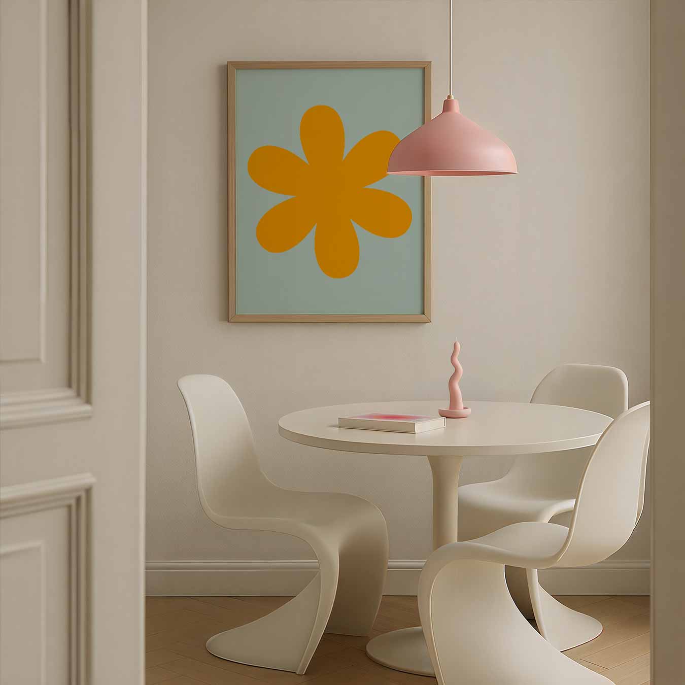Retro Bloemenposter