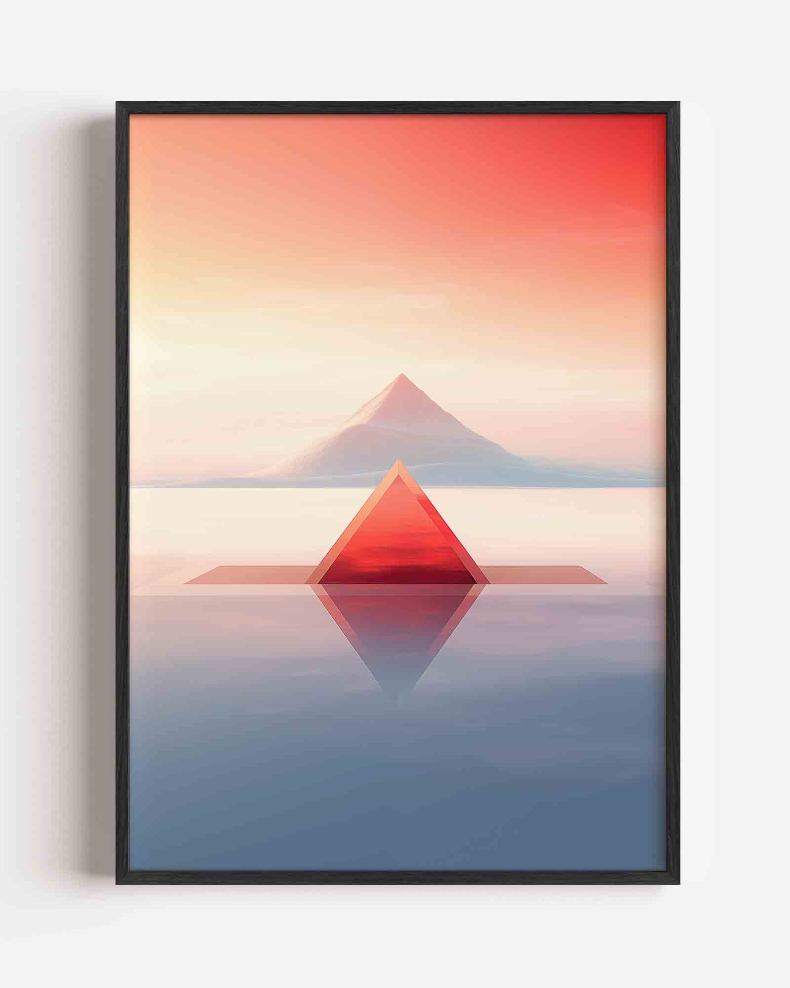 Piramide en berg Poster
