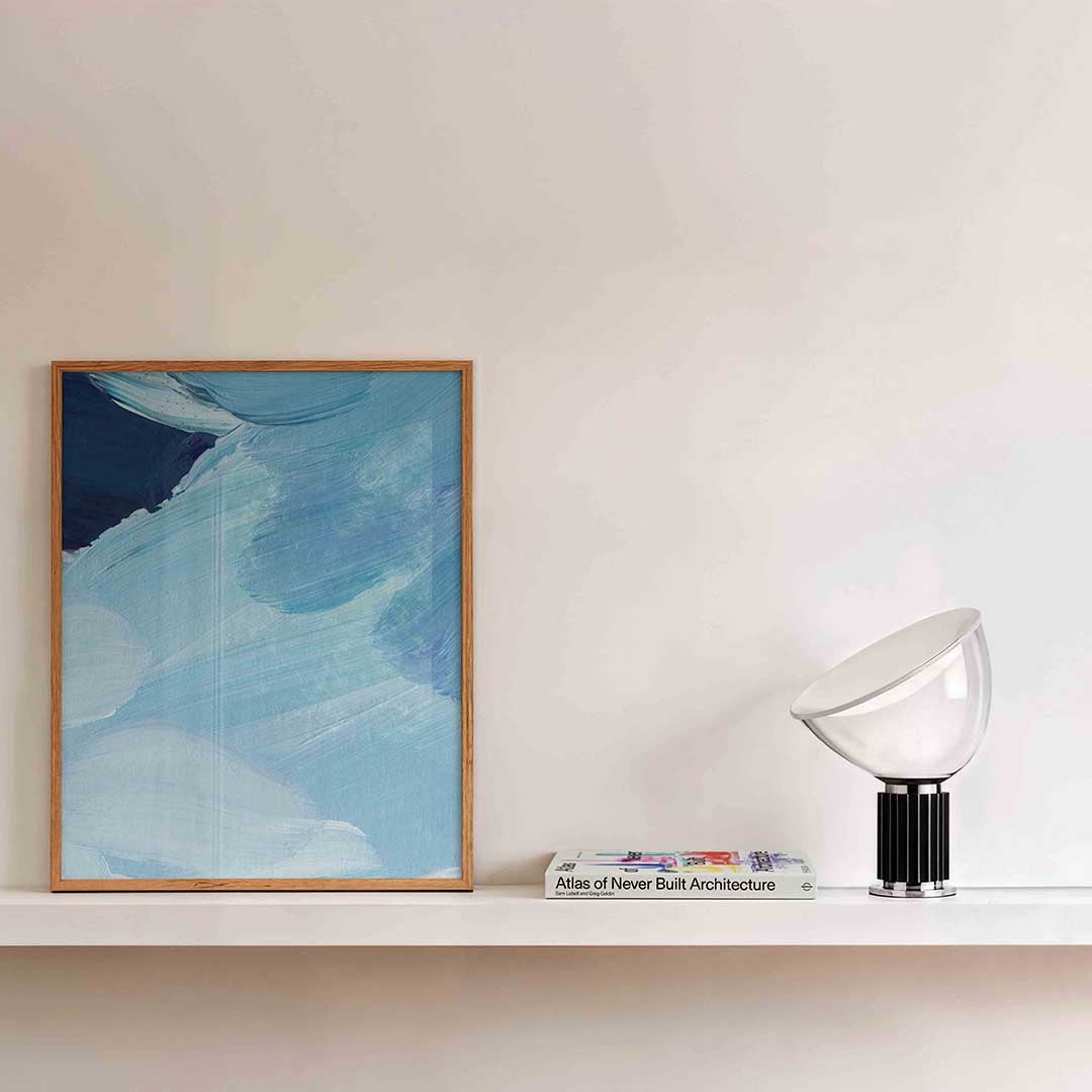 Blauwe penseelstreken Poster