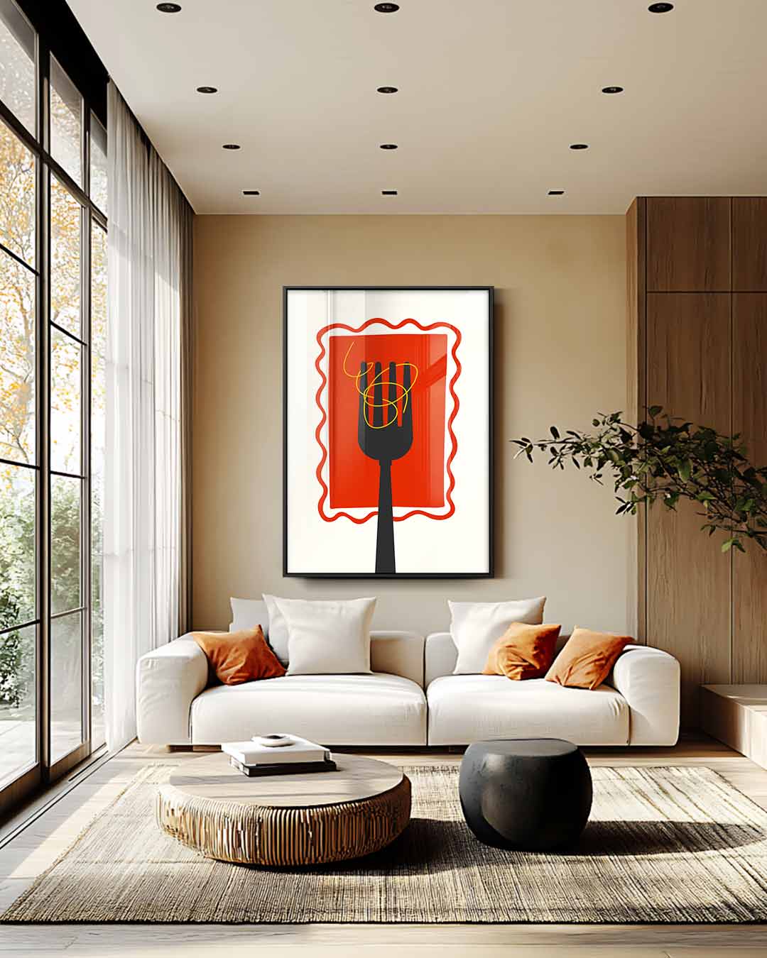 Pasta Fork Delight Kunstwerk-canvas-dibond-plexiglas-wanddecoratie-WallArtistic