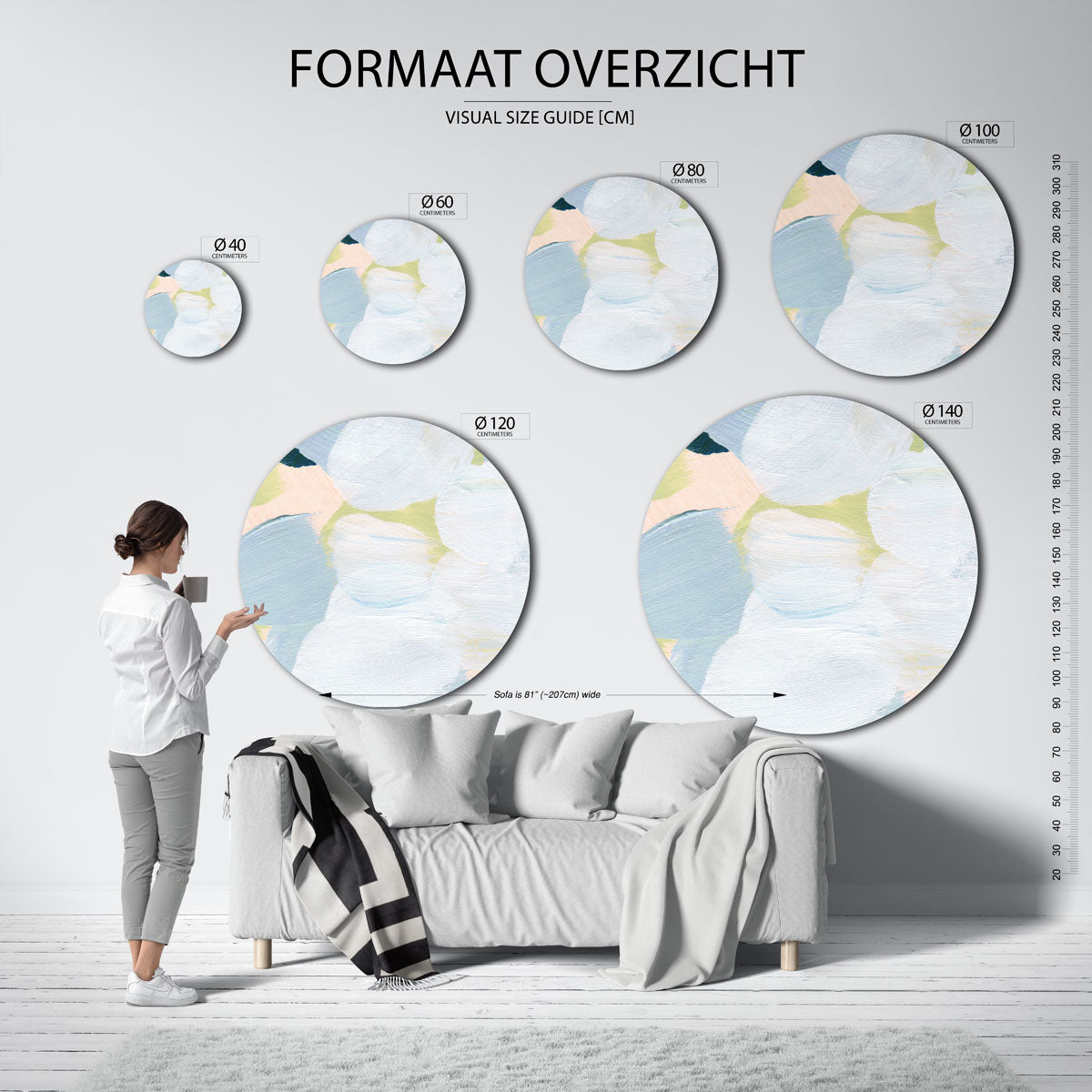 Abstracte vormen Muurcirkel