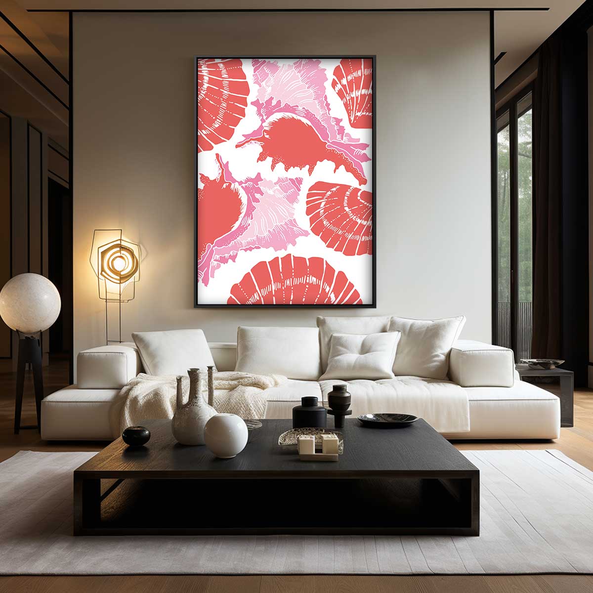 Zee Schelp Patroon Kunstwerk-canvas-dibond-plexiglas-wanddecoratie-WallArtistic