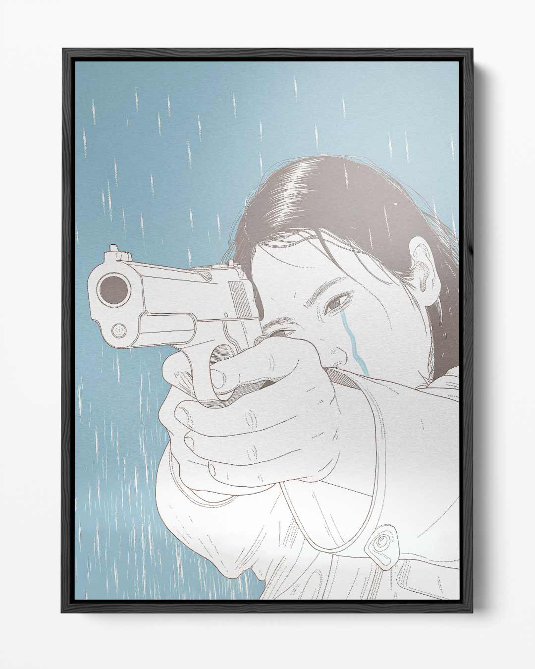 Kracht en Emotie in Regen Kunstwerk-canvas-dibond-plexiglas-wanddecoratie-WallArtistic