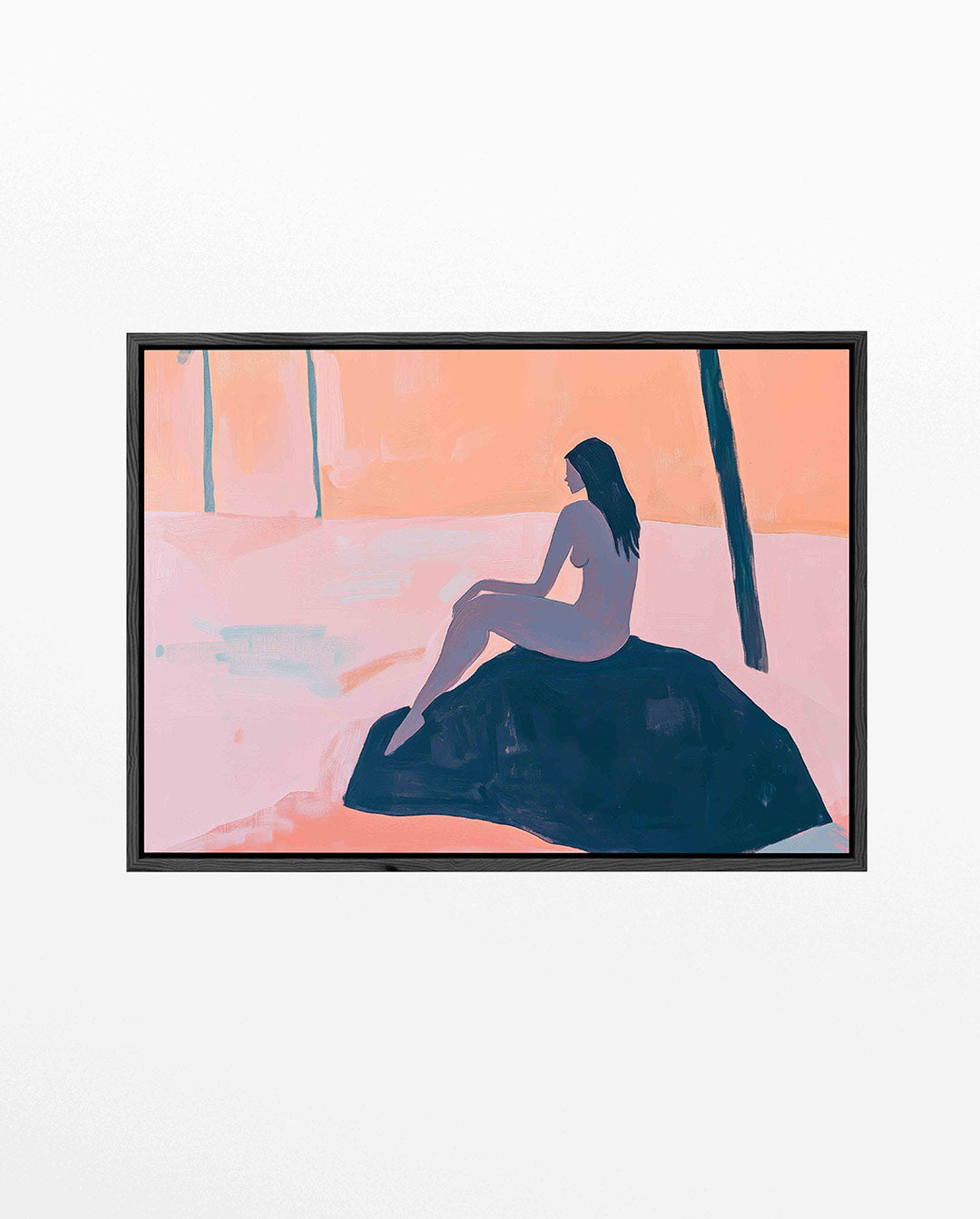 Zittende vrouw silhouet Kunstwerk