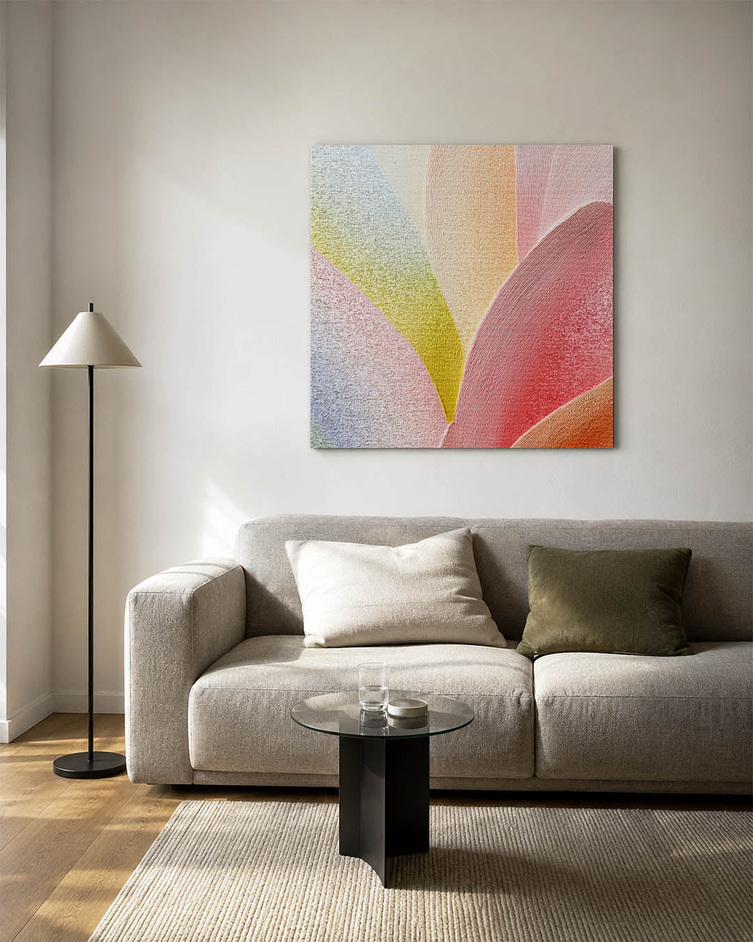 Vloeiende kleurencompositie Kunstwerk