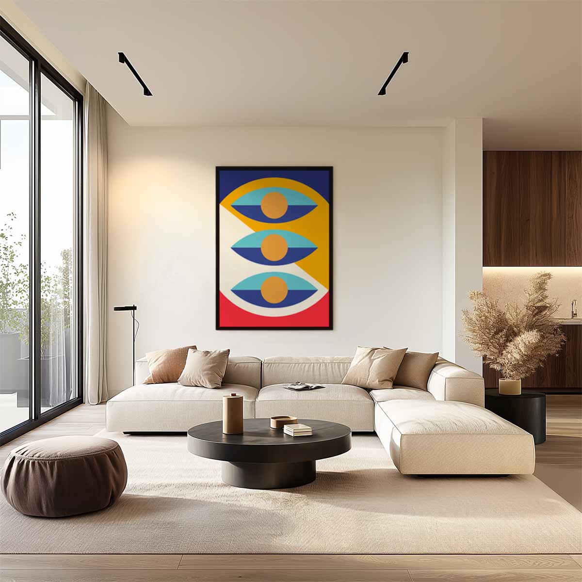Kleurrijke Geometrie Kunstwerk-canvas-dibond-plexiglas-wanddecoratie-WallArtistic