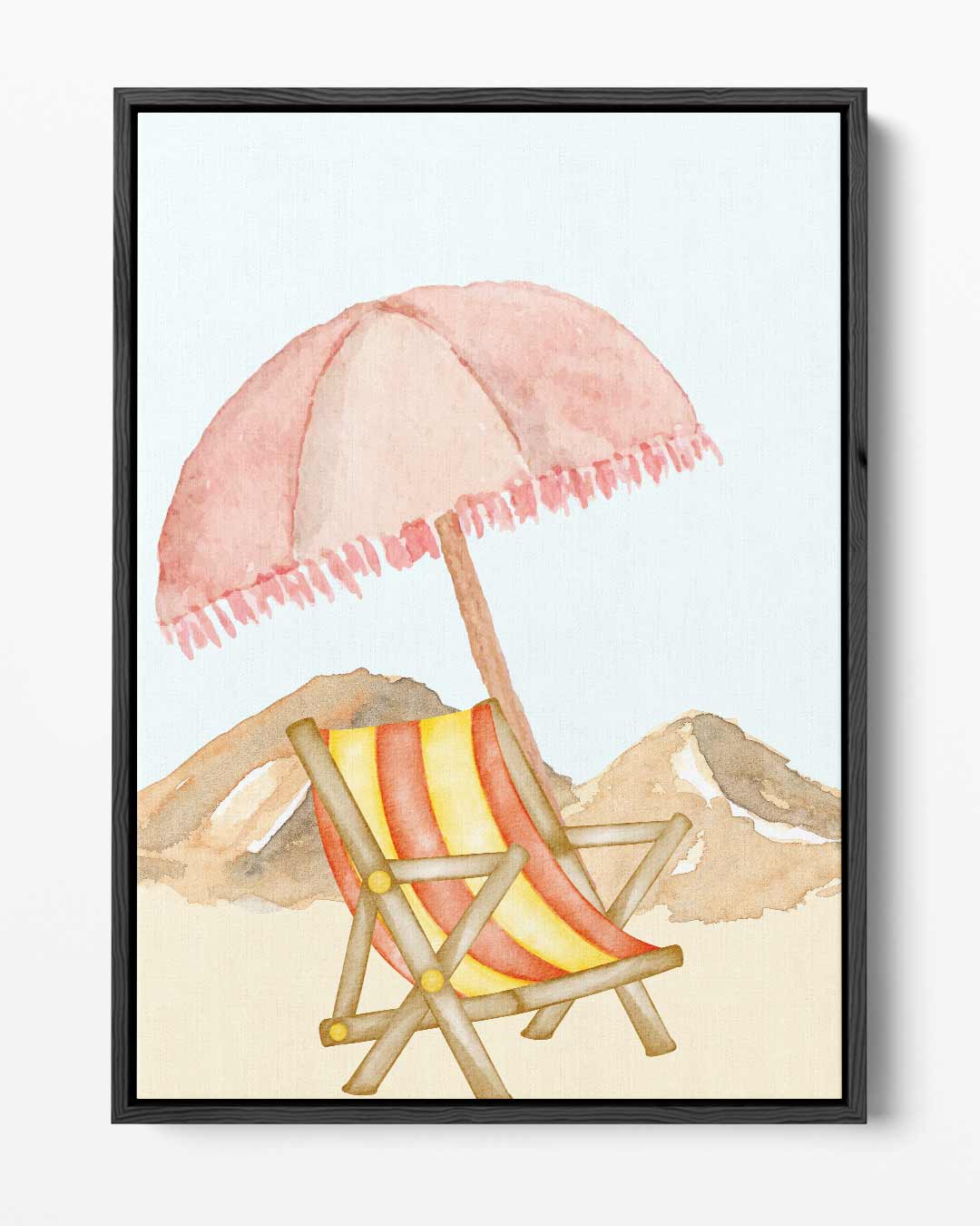 Zomerse Stranddag Aquarel Kunstwerk-canvas-dibond-plexiglas-wanddecoratie-WallArtistic