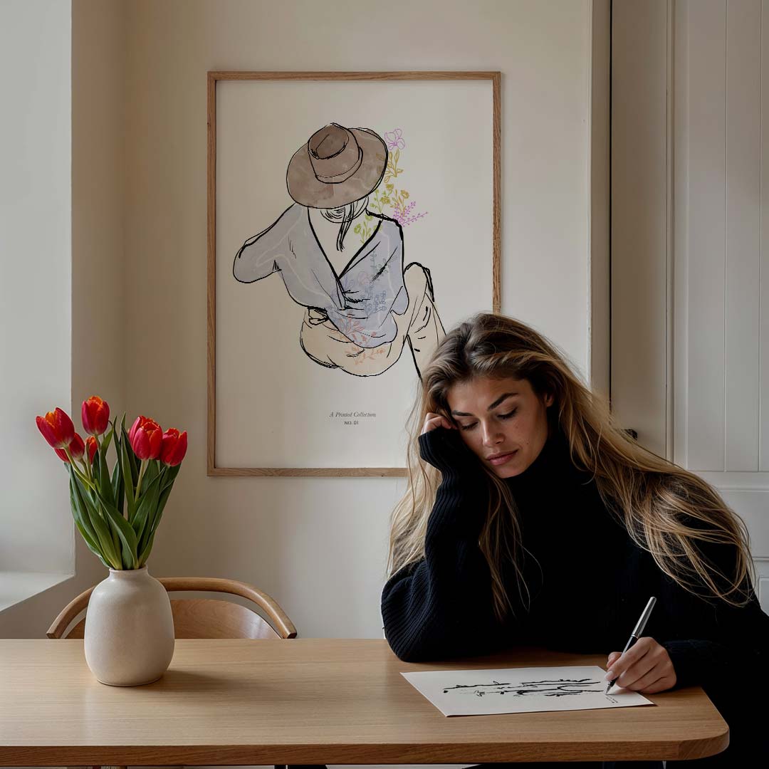 Stijlvolle Vrouwelijke Illustratie Poster-WallArtistic