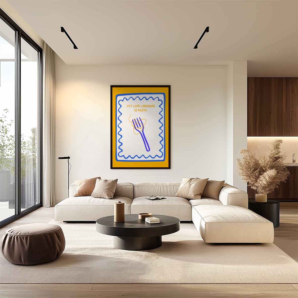 Pasta Liefdestaal Poster Kunstwerk-canvas-dibond-plexiglas-wanddecoratie-WallArtistic