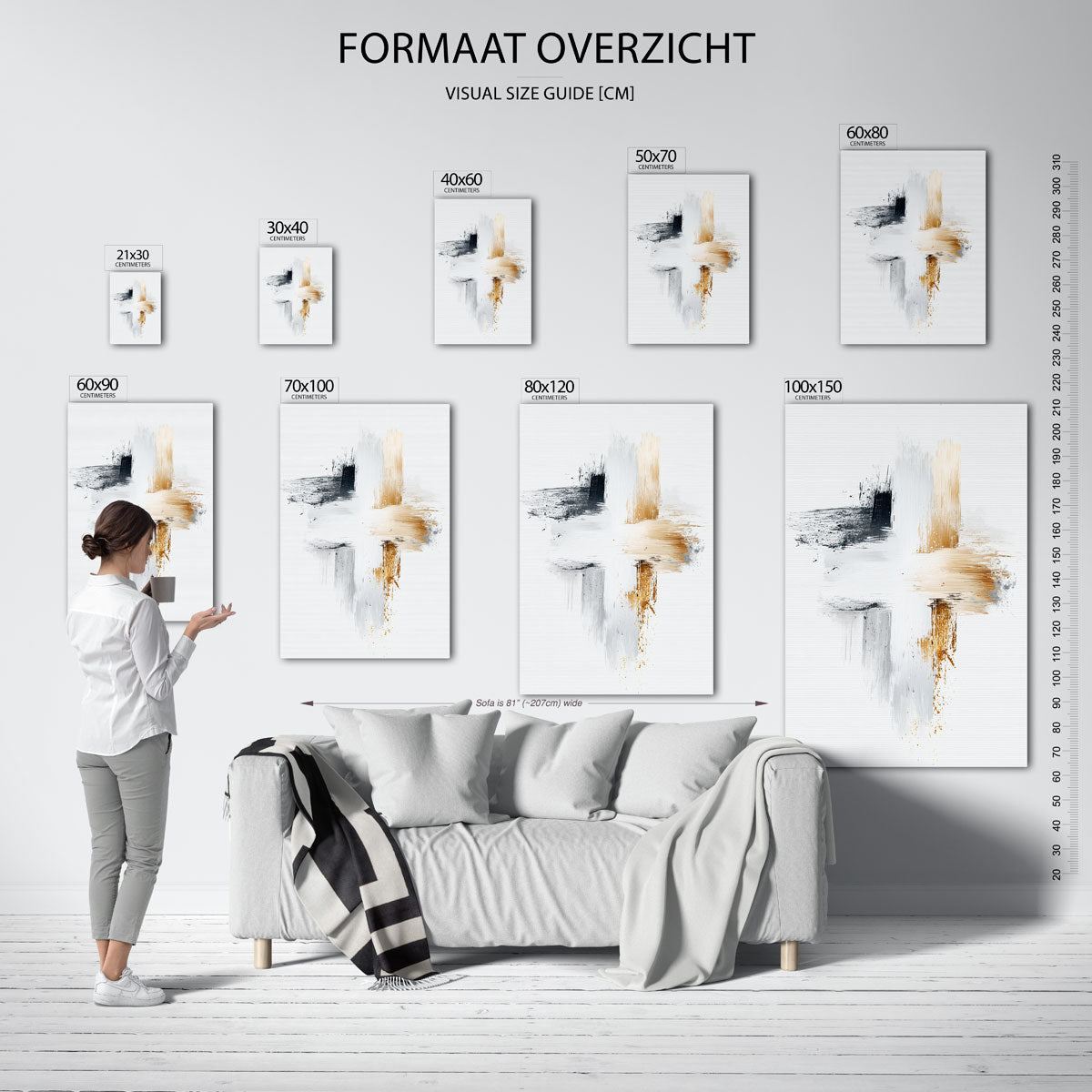Abstracte penseelstreken Poster