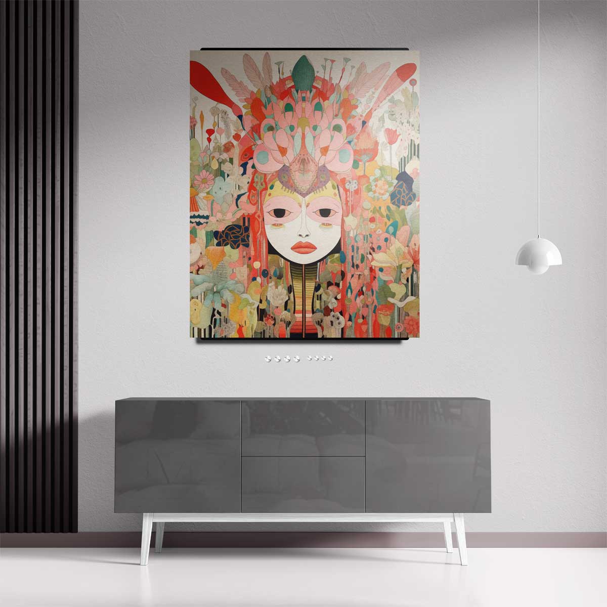 Vrolijke Fantasiegezichten Kunstwerk-canvas-dibond-plexiglas-wanddecoratie-WallArtistic