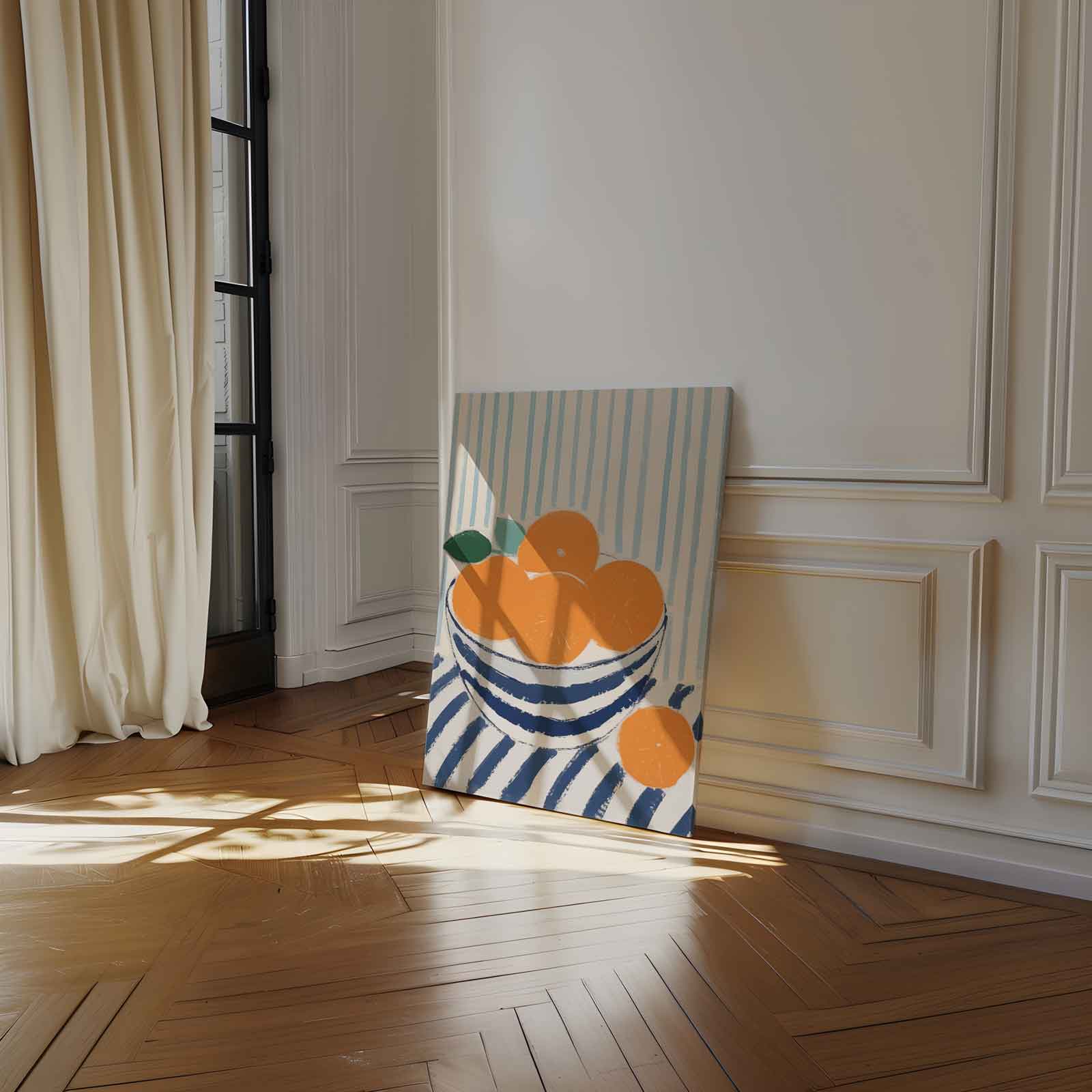 Zomers Stilleven met Mandarijnen Kunstwerk-canvas-dibond-plexiglas-wanddecoratie-WallArtistic