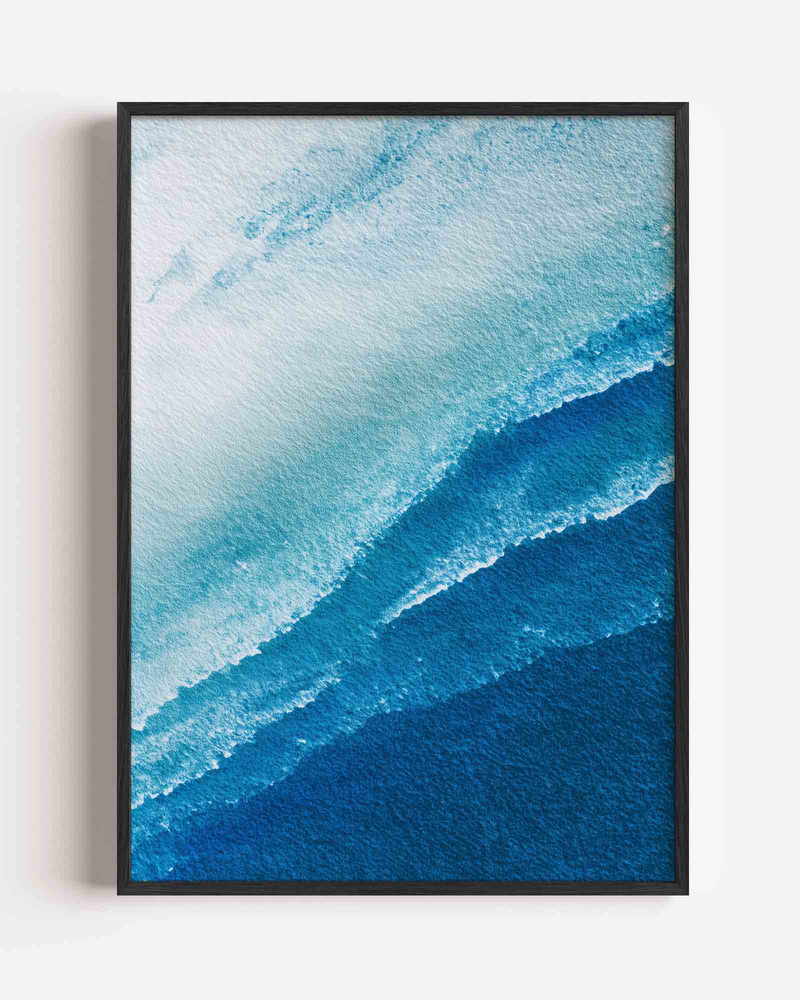 Golvende blauwe lijnen Poster
