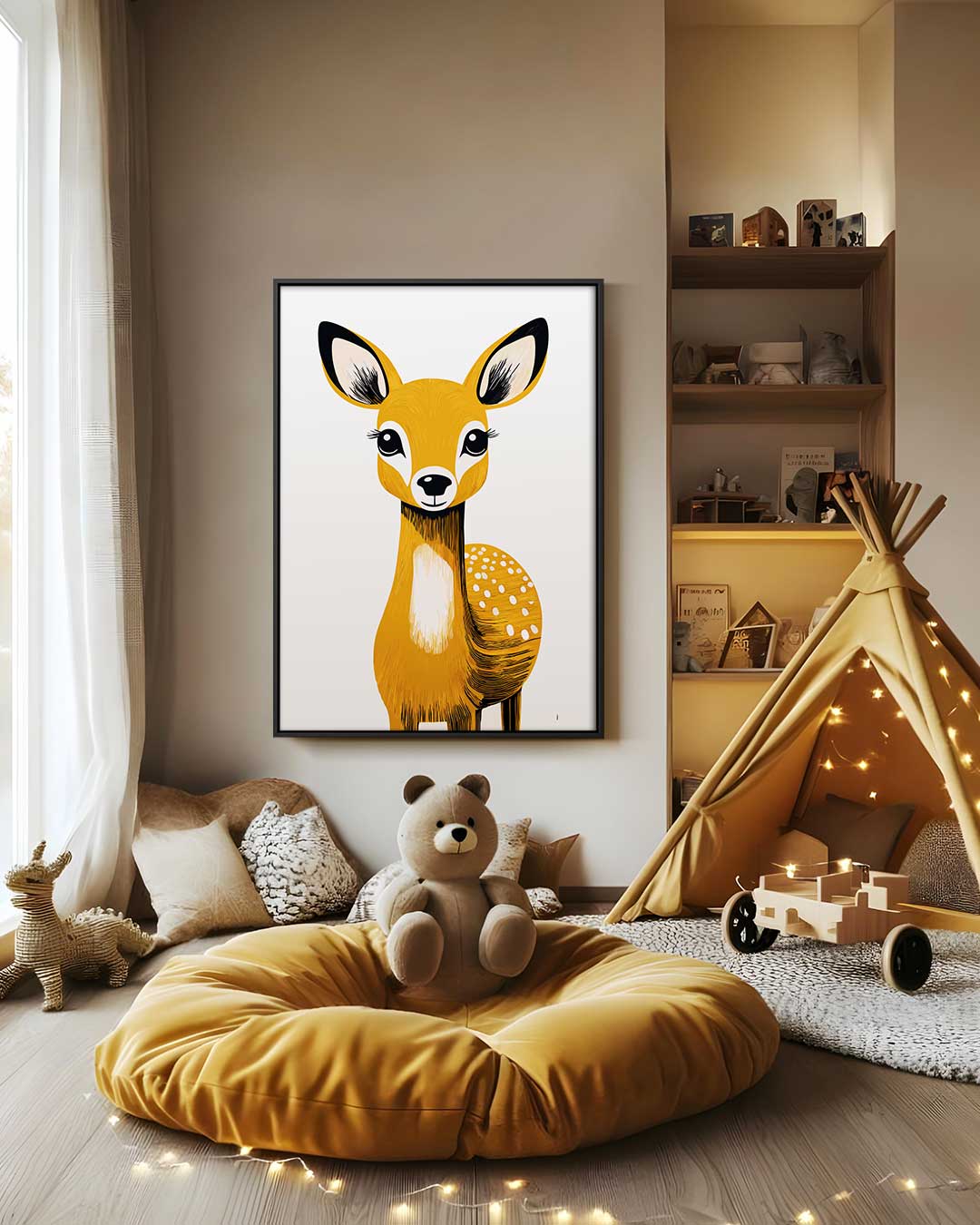 Lief Hert Portret Kunstwerk-canvas-dibond-plexiglas-wanddecoratie-WallArtistic