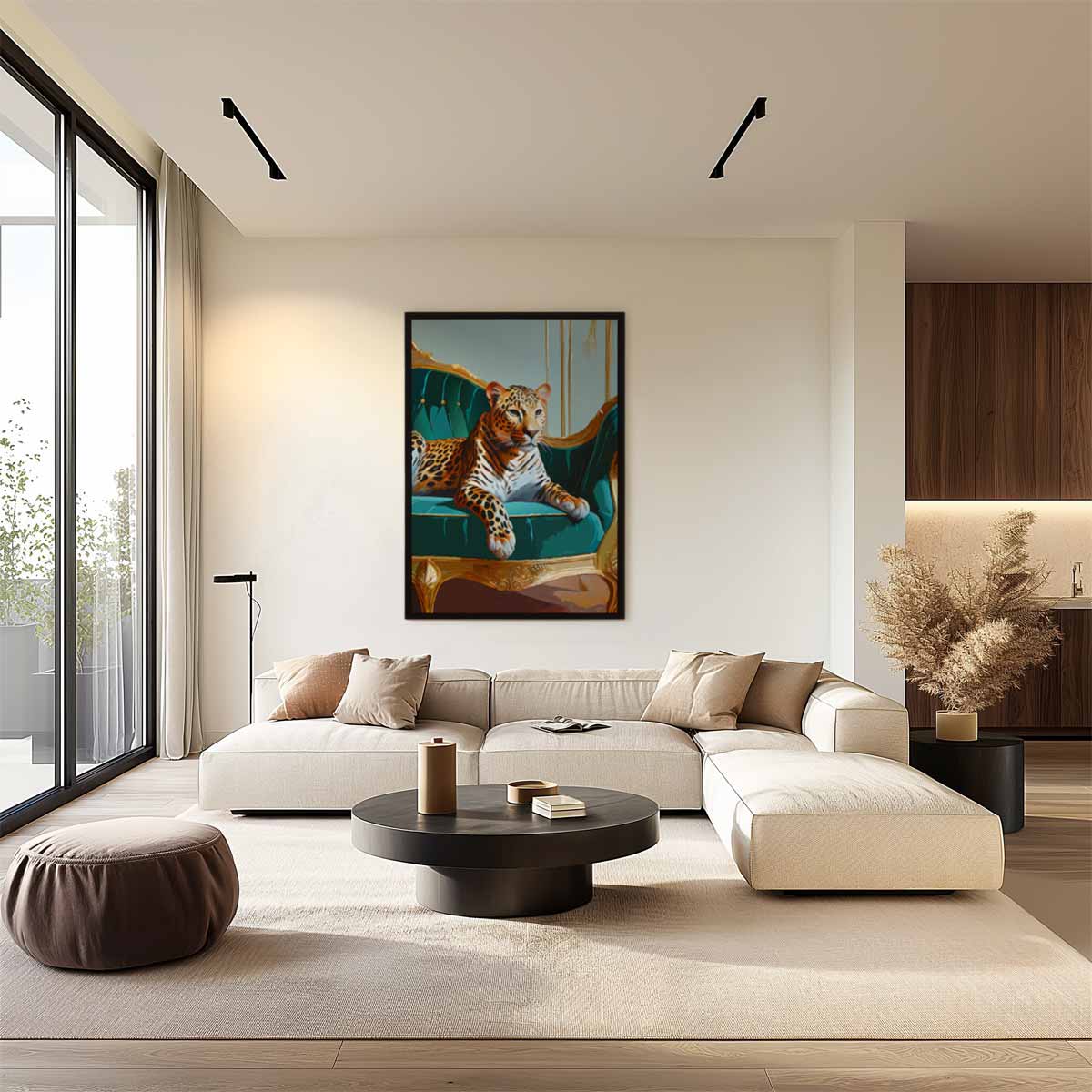Luxurious Leopard on Sofa Artwork