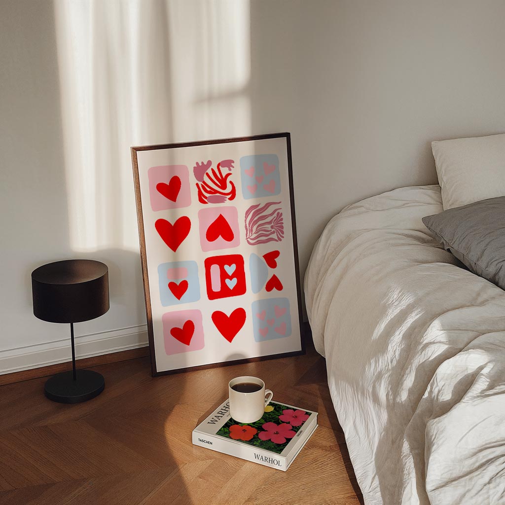 Liefdevolle Hartjes Collage Poster