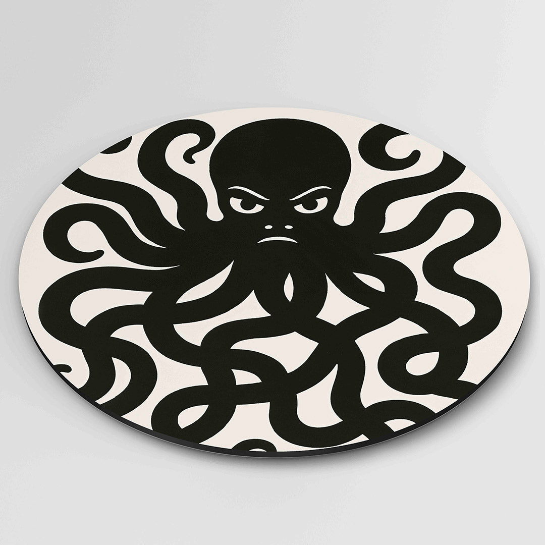 Octopus silhouet Muurcirkel