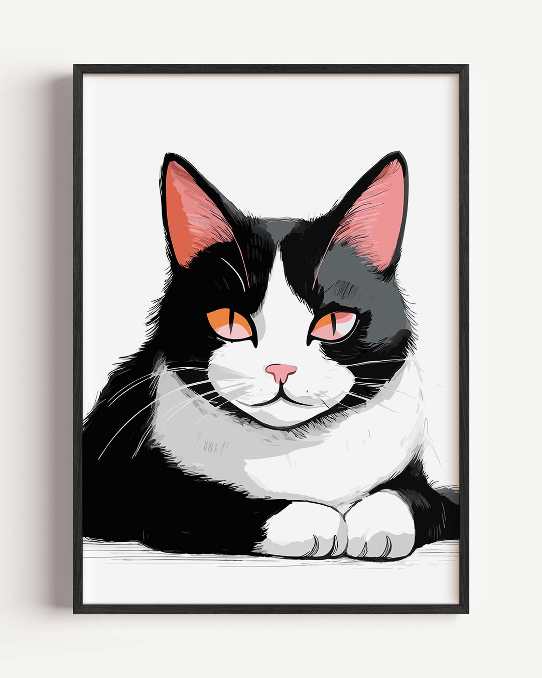 Chique Kattenportret in Zwart & Wit Poster