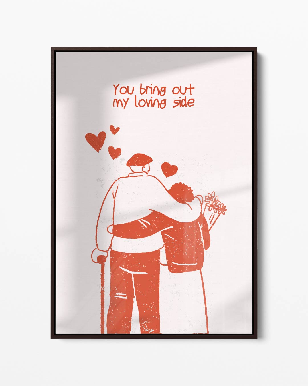 Liefdevolle Omarming Illustratie Kunstwerk-canvas-dibond-plexiglas-wanddecoratie-WallArtistic
