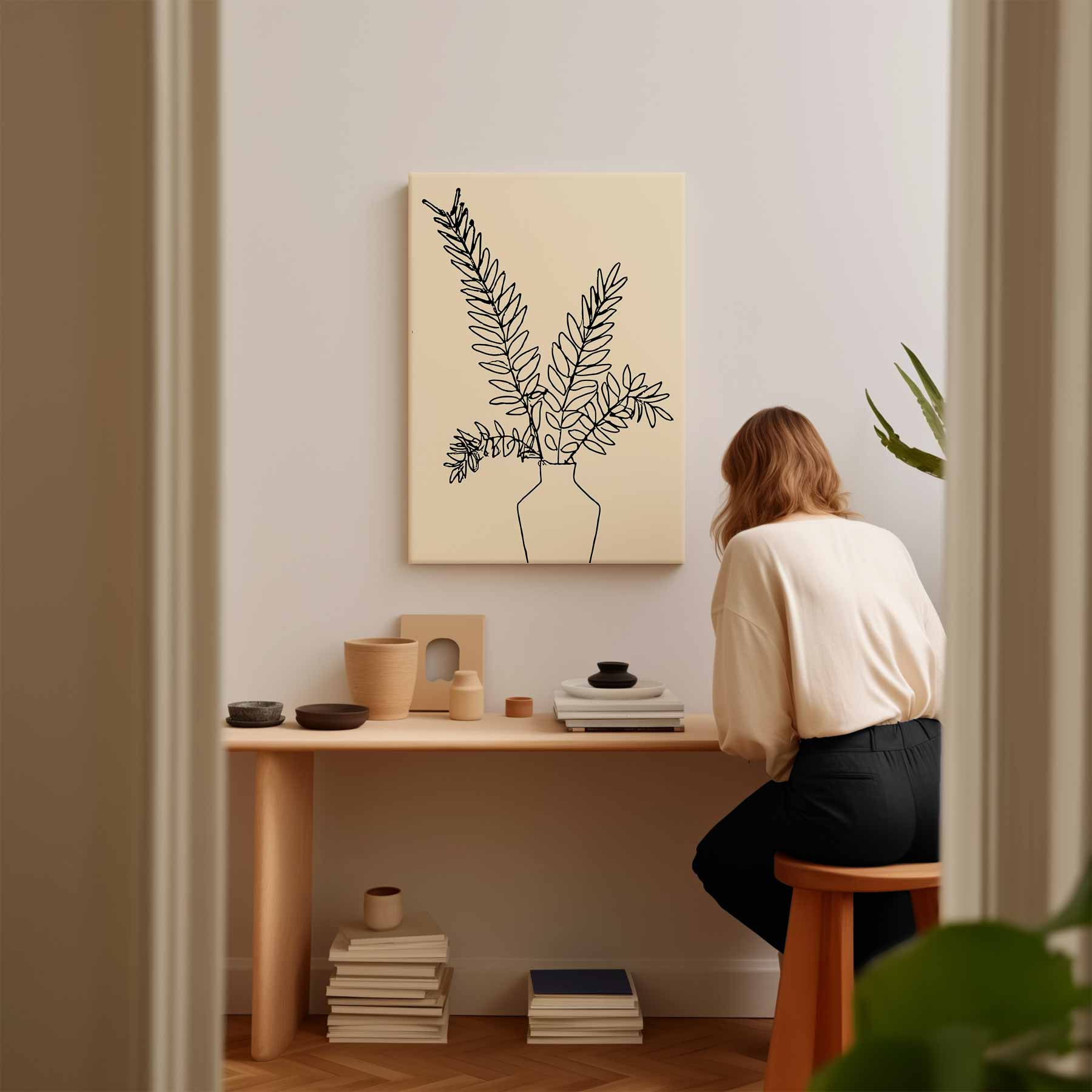 Simpele Botanische Sierlijkheid Kunstwerk-canvas-dibond-plexiglas-wanddecoratie-WallArtistic