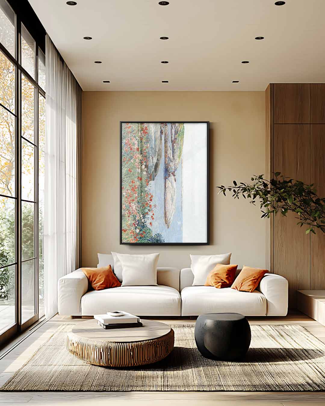 Impressionistisch Landschap met Bloemen Kunstwerk-canvas-dibond-plexiglas-wanddecoratie-WallArtistic