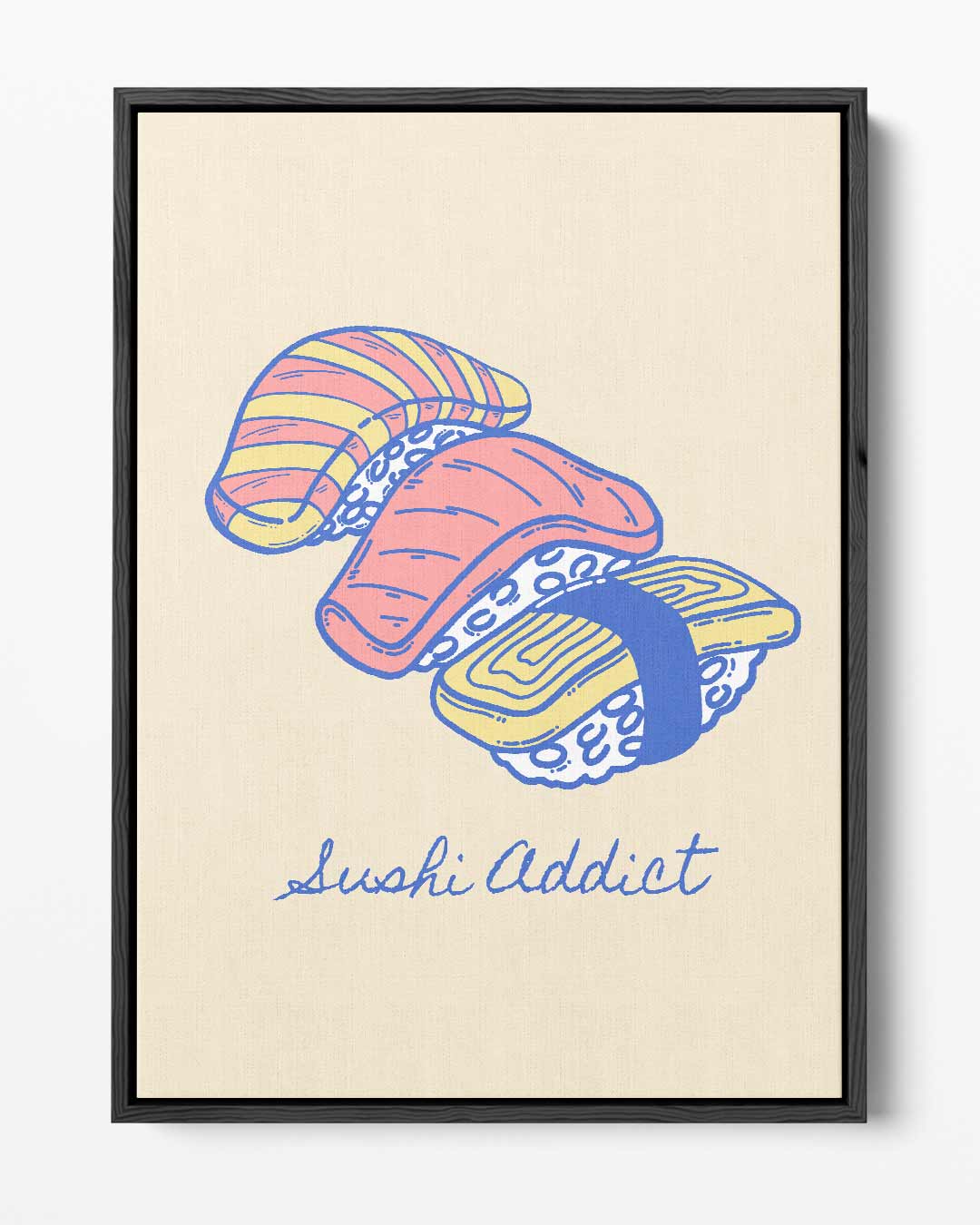 Sushi Addict Illustratie Kunstwerk-canvas-dibond-plexiglas-wanddecoratie-WallArtistic