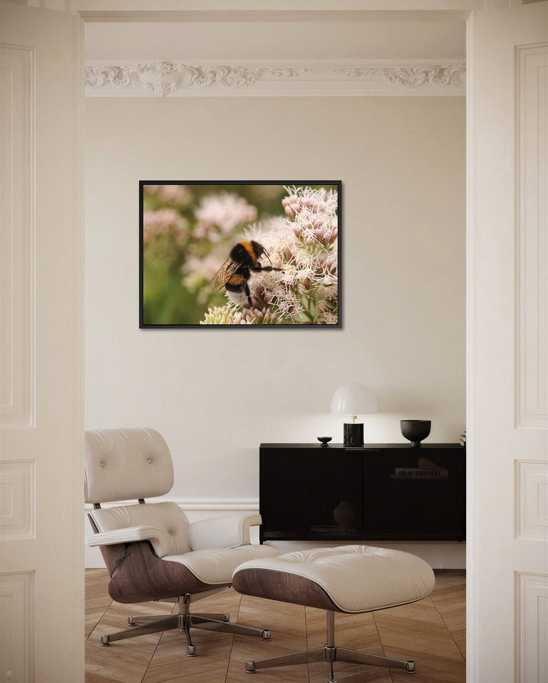 Bij op bloemen Kunstwerk