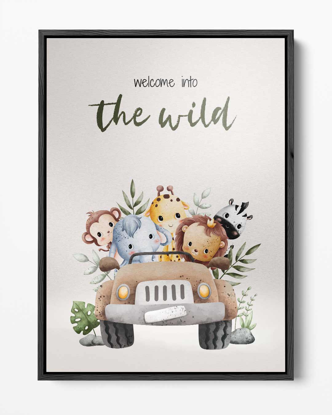 Safari Avontuur Kinderkamer Poster Kunstwerk-canvas-dibond-plexiglas-wanddecoratie-WallArtistic