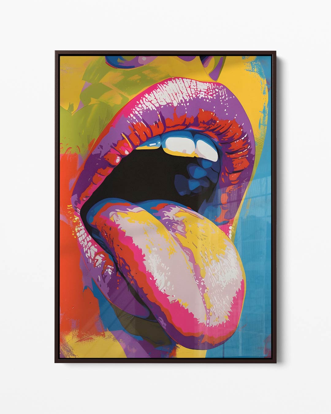 Kleurrijke Mond Kunstwerk-canvas-dibond-plexiglas-wanddecoratie-WallArtistic