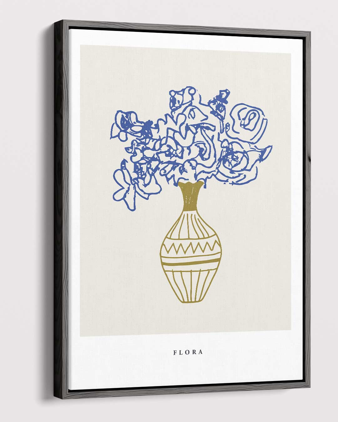 Bloeiend Geel en Blauw Kunstwerk-canvas-dibond-plexiglas-wanddecoratie-WallArtistic