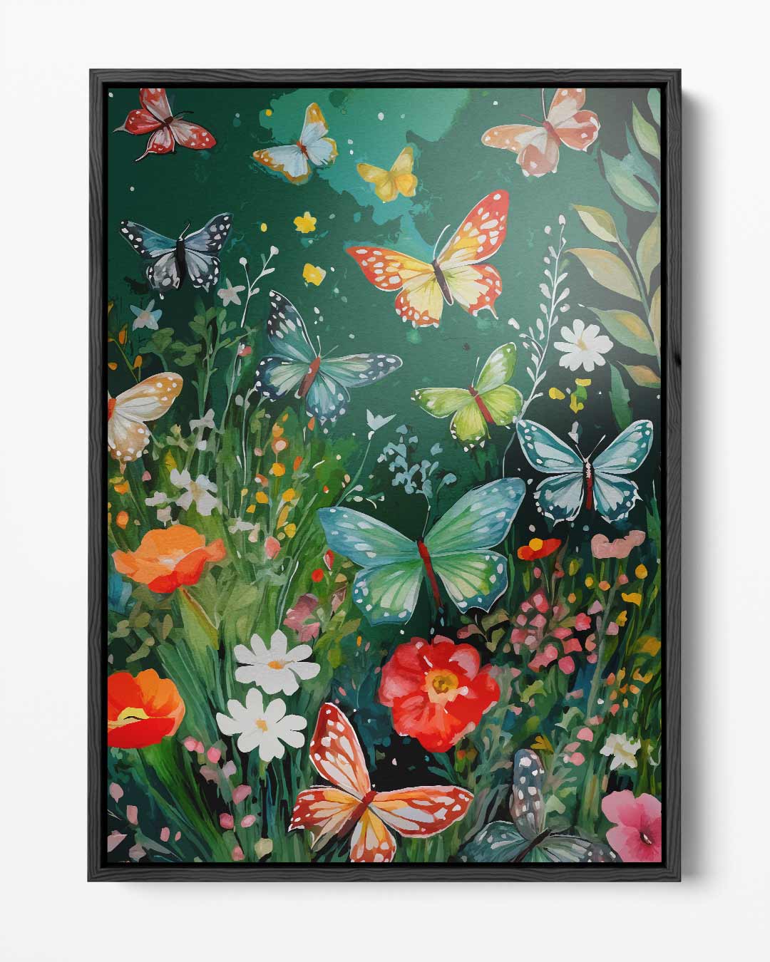 Betoverende Vlinders in Bloemenpracht Kunstwerk-canvas-dibond-plexiglas-wanddecoratie-WallArtistic