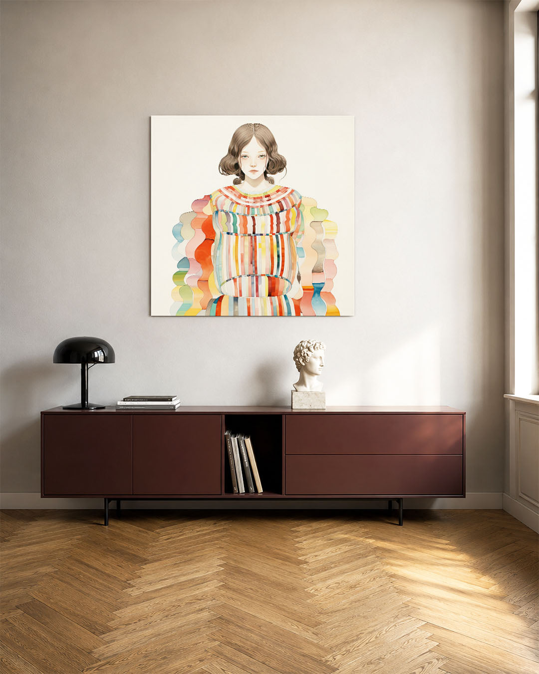 Kleurrijke golvende vormen Kunstwerk