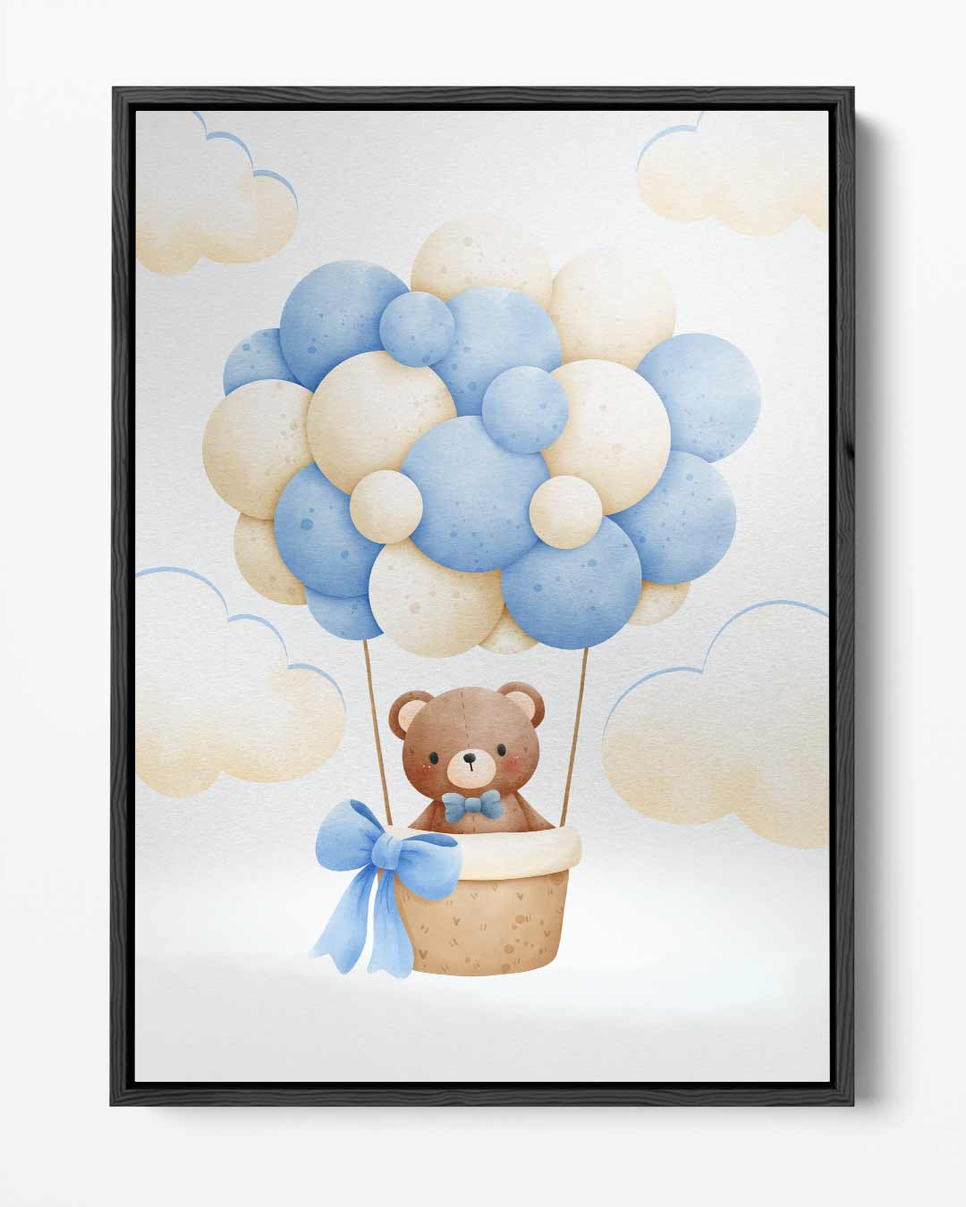 Dromerige Teddy in Luchtballon Kunstwerk-canvas-dibond-plexiglas-wanddecoratie-WallArtistic